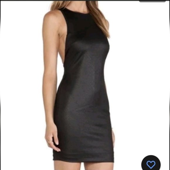 Bec  &  Bridge bodycon dress Magma mini dress black snakeskin and mesh size 8 - Picture 1 of 13